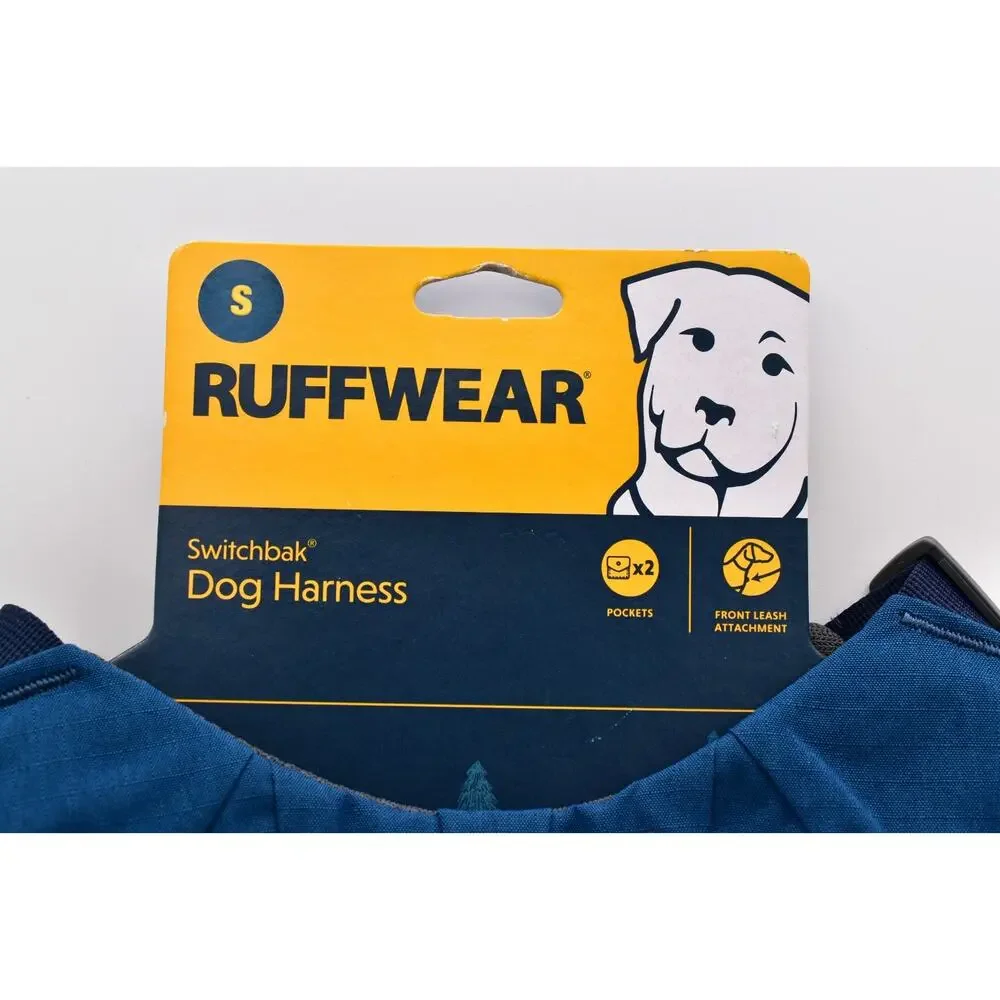 Ruffwear Switchback Dog Back Pack Harness Pockets Reflective Blue Moon S NWT